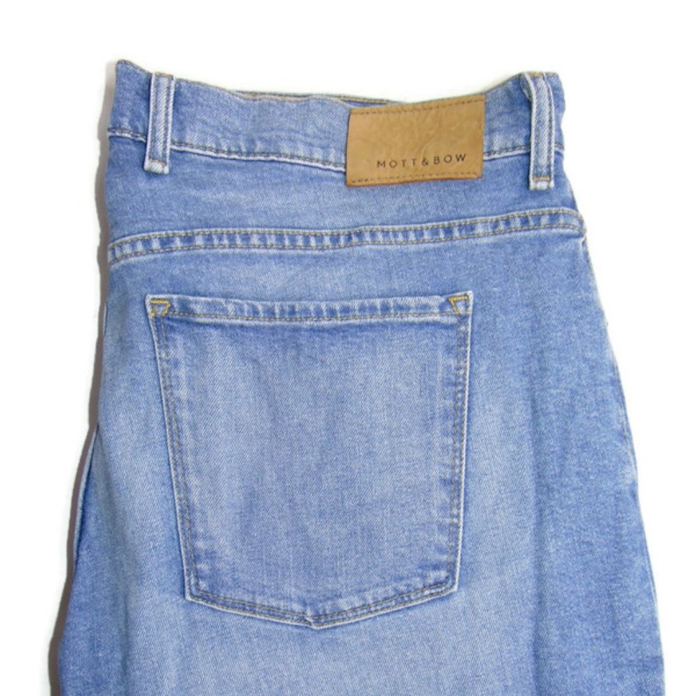 Mott & Bow Men's 38x32 Blue Denim Straight Leg Stretch Cotton Light Wash Pants